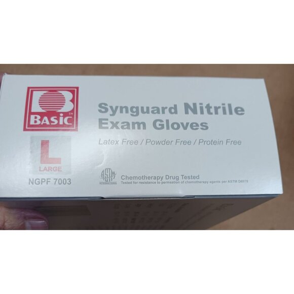 Basic Synguard Nitrile Exam Gloves Size Large Ambidextrous - Picture 3 of 3